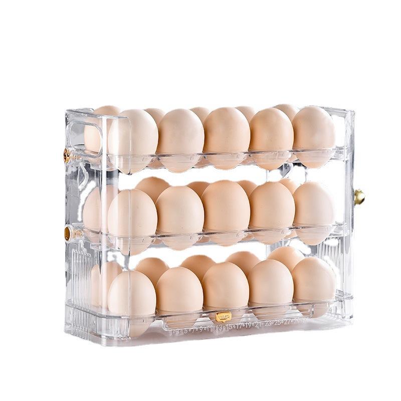 Food-Grade Flip Lid Egg Storage Tray for Refrigerator Door
