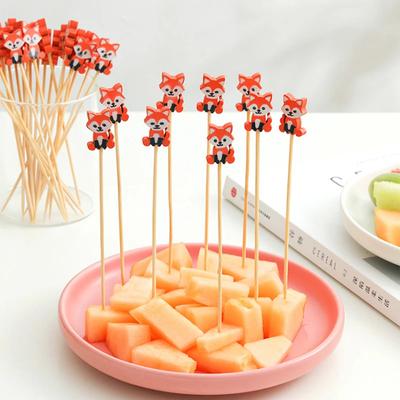 100PCS Disposable Fruit Stick Creative Art Bamboo Stick Commercial Cocktail Burger Decoration Stick Toothpick