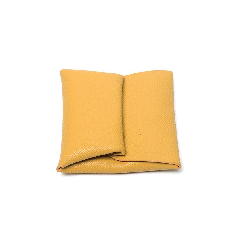 Women'S Short Palm Pattern Cowhide Niche Design Small And Delicate Leather Folding Change Bag Coin Bag