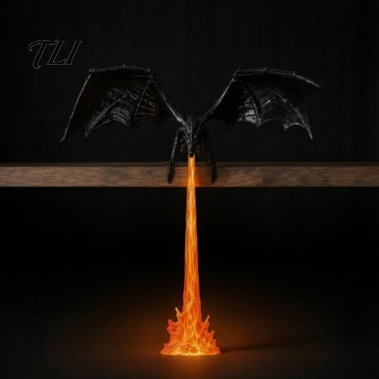 Creative Home Interior Decor Fire-breathing Dragon Figurine, Durable PLA Flying Book Stopper, Fantasy Novel Fan Gift 3D Print Ornament for Office