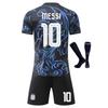Kids Sports Outfit Argentina Messi World Cup Jersey Shorts Socks Set Black