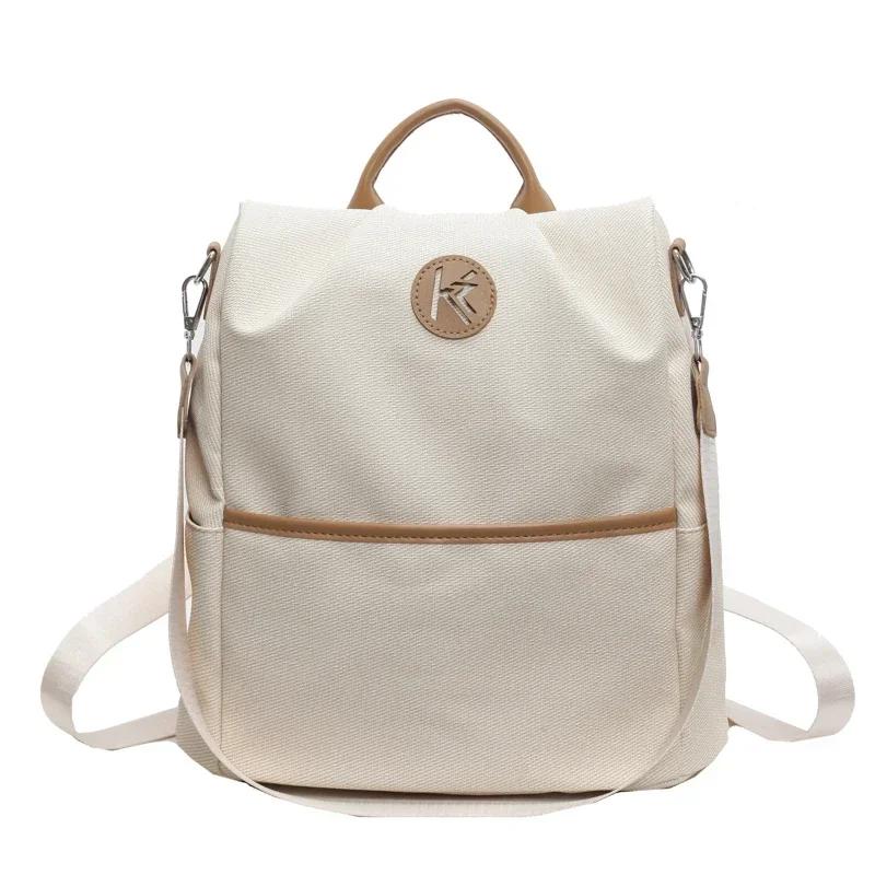 

Нейлоновый рюкзак с застежкой-молнией, однотонный, новый, большой вместимости, универсальный, повседневный, мягкий, с изогнутым плечевым ремнем