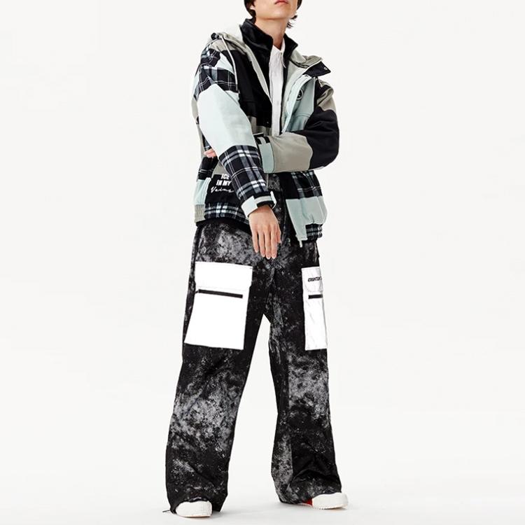 Li Ning Wade Series Color Block Hooded Fleece Loose Knit Jacket Men Jacket Water Gray Green AFDR743-6