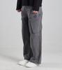 Beoteunseoul Work Angle Wide Diagonal Cargo Pants (Gray)