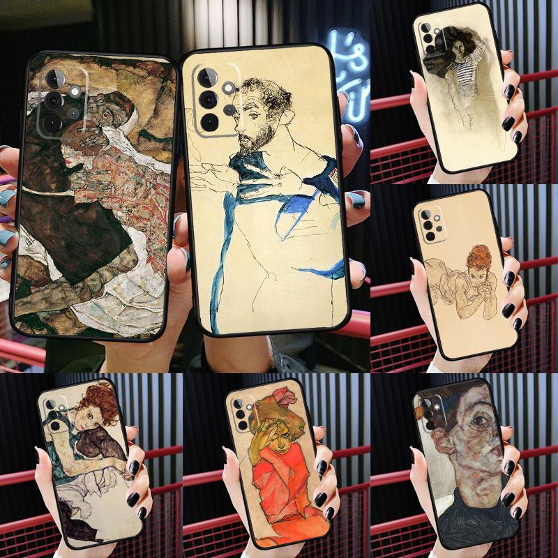 Egon Schiele Cover For Samsung Galaxy A54 A52S A52 A32 A22 A12 A72 A33 A53 A73 A14 A70 A51 A71 Case