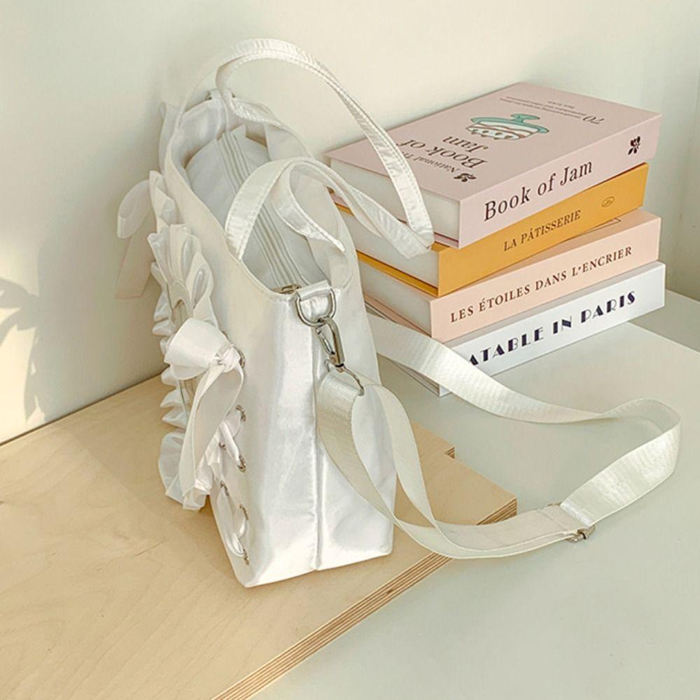 Lace-up Heart Itabag Ribbon Anime Tote Bag Creative Bow Handbag  Children