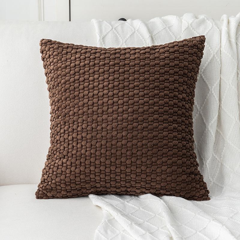 New Double-sided Bubble Corduroy Pillow Solid Color Dormitory Pillow Bedside Cushion Sofa Pillow Cover