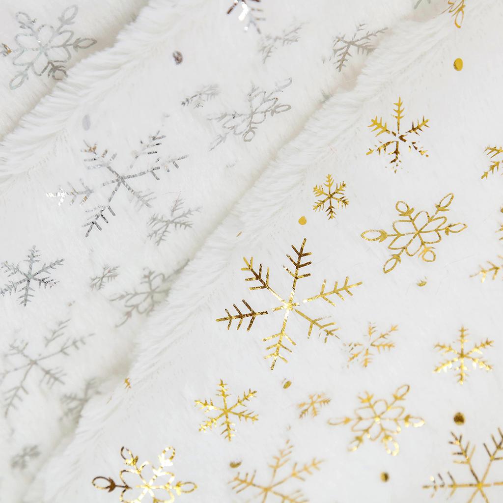 150x200cm/50x50cm PV Velvet Gilded Snowflake Velvet Fabric For Women's Hoodie Christmas Decoration Handmade DIY Sewing Cloth
