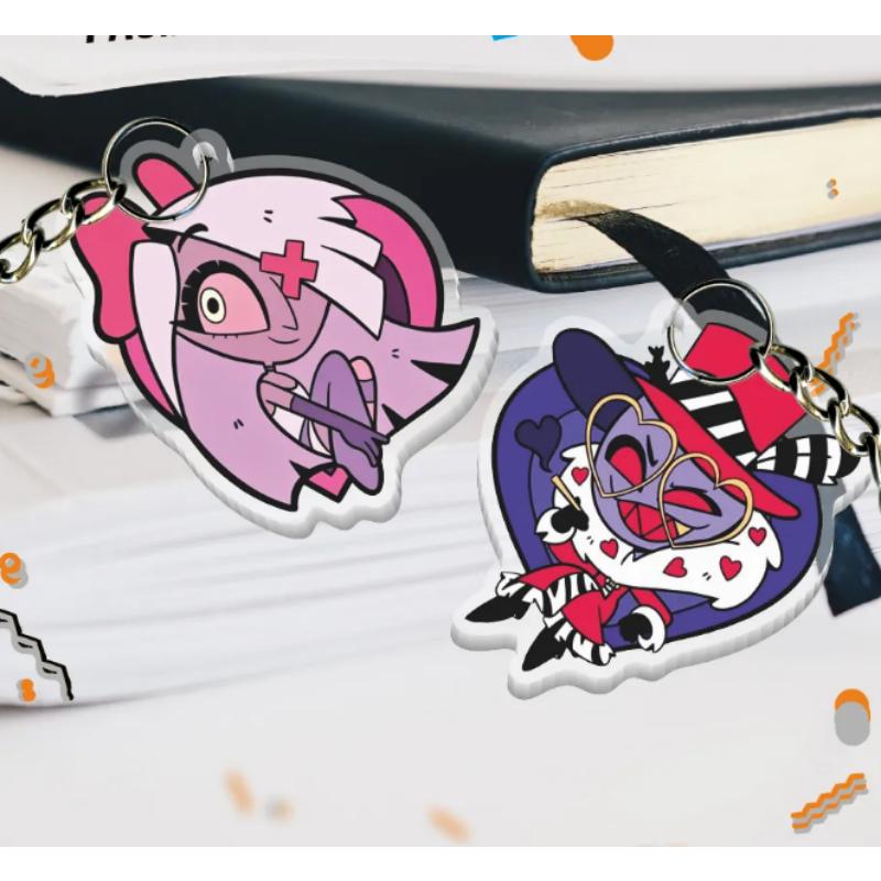 Acryl Schlüsselanhänger für Hazbin Hotel Alastor Vaggie Husk Angel Dust Niffty Anime Anhänger Kreativer Acryl Rucksack Anhänger