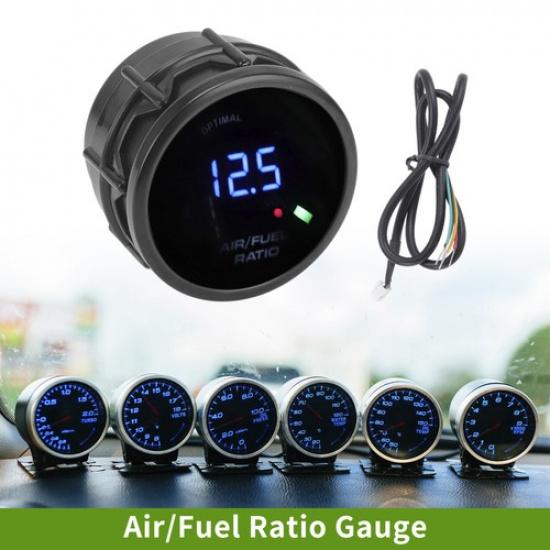 

2 52mm AirFuel Ratio Gauge AFR Controller Gauge LED Digital Display 12V Black