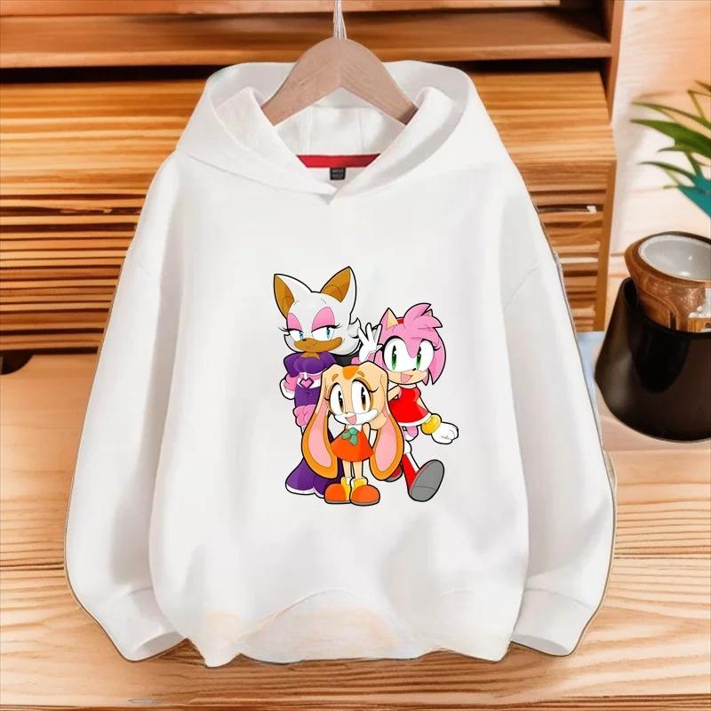 Casual kids hooded sweatshirt featuring fun star decorated cartoon hedgehog art, soft fabric for playtime, daily sports and weekend outdoor trips.