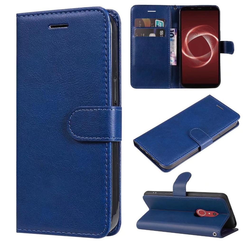 Suitable for Fujitsu Arrows Be 4plus mobile phone leather case Sense4 solid color leather pattern card wallet