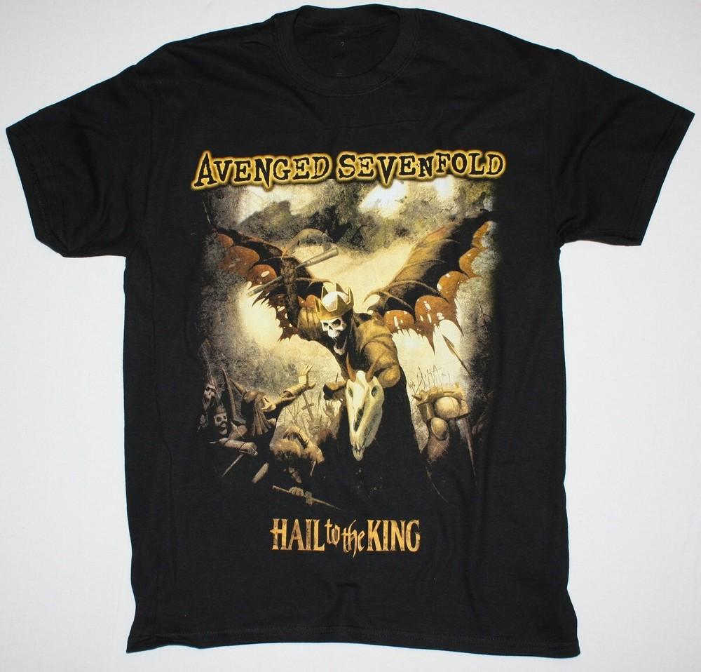 AVENGED SEVENFOLD HAIL TO THE KING ОБЛОЖКА СИНГЛА ЧЕРНАЯ ФУТБОЛКА CB1182 Унисекс Футболка XXXXL