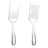 Small Stainless Steel Barbecue Turner Set, 2 Piece Metal Cooking Spatulas for Grill and Stovetop Use, Smooth Turner Tool for Steak, Fish, Vegetable