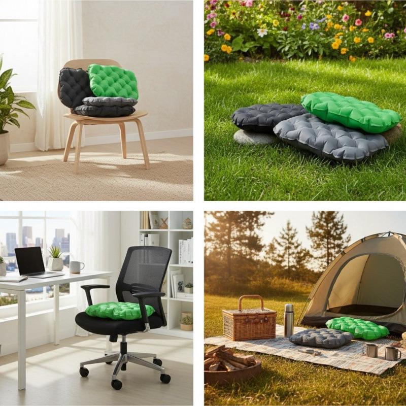Ultra-Light Portable Outdoor Inflatable Seat Cushion for Camping & Office