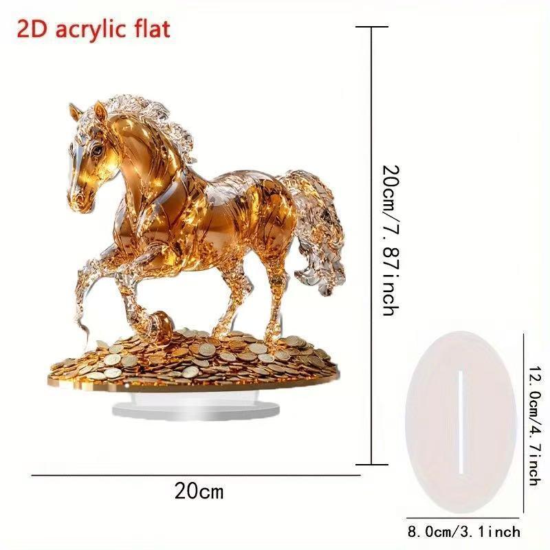 

2D Flat Acrylic Horse Pattern Figurine Tabletop Decoration For Bedroom Living Room Office , Symbol Of Wealth And Prosperity A20
