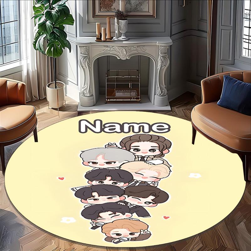 Personalized K-Kpop Team Round Chair Office Rug - Perfect for Mat, Office Chair & More - Ideal Gift for Birthdays and Holidays