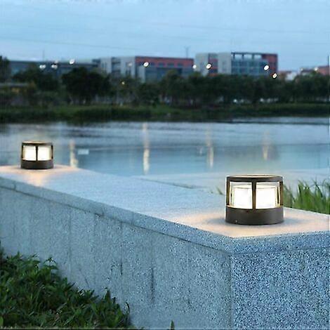 LED Outdoor Garden Lighting Post, IP65 Design Indoor Wall Light, Terrace Aluminum Ceiling Light, Terrace Outdoor Garden Light, Warm White 3000K, Black