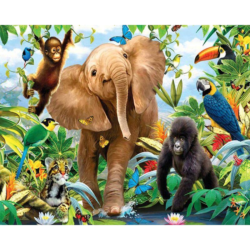 5D DIY Diamond Embroidery Animal Elephant Full Round Drill Diamond Painting Cross Stitch Home Decoration Handmade Gi