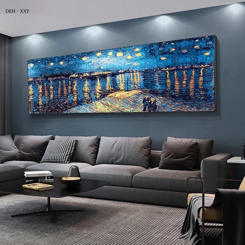 Impressionist Van Gogh Artworks Canvas Oil Paintings Abstract Wheat Field Almond Blossom Starry Night Poster Home Decor No Frame No Frame
