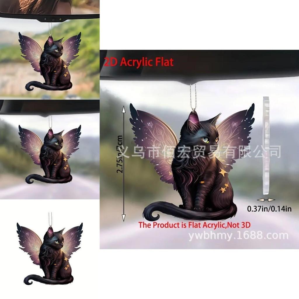 Charming Acrylic Cartoon Cat Car Ornament Perfect For Interior Decoration And Halloween Festivities