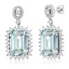 Internet Celebrity Earrings, Princess Square Colored Treasure Earrings, Autumn And Winter Light Luxury Earrings, Women