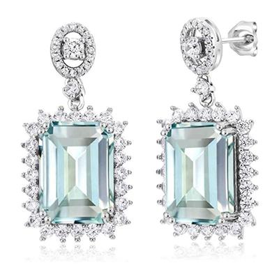 Internet Celebrity Earrings, Princess Square Colored Treasure Earrings, Autumn And Winter Light Luxury Earrings, Women