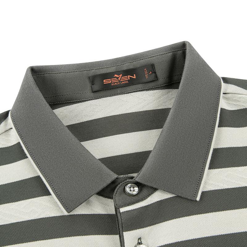 Men's Striped Short-Sleeve Polo Shirt