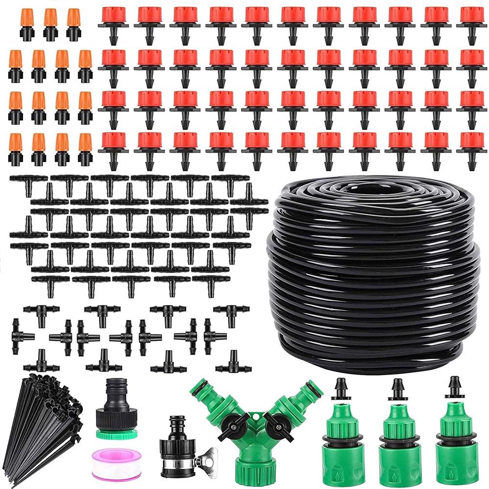 50m Automatic Drip Irrigation System for Plants: Flower Watering Set with Sprinkler
