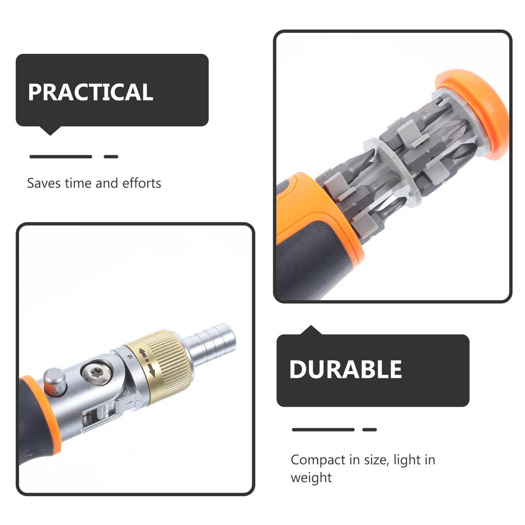 Premium Ratchet Screwdriver With 12 Bits Compact Lightweight Manual Handheld Repair Tool For Electrician And Electronic Device Maintenance
