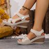 Fashion Summer Women Shoes New Retro Sandals Open Toe Walking Shoes Ladies Shoes Wedge Women Shoe Party Sandal Women Female Footwear