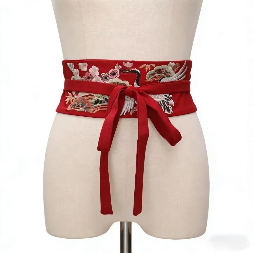 Flower Pattern Hanfu Cummerbund Crane Phoenix Flower Corset Belt Dress Girdle Hanfu Costume