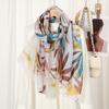 Fashionable New Bali Yarn Tip Leaf Long Scarf Spring  Summer and Autumn Versatile Printed Breathable Scarf Thin Shawl Headscarf