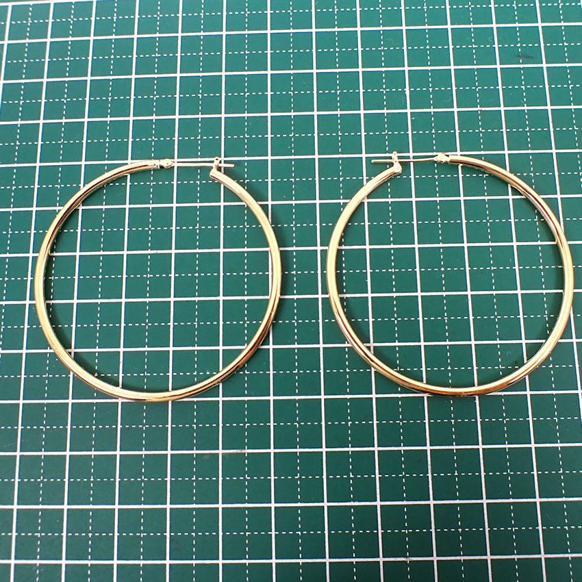 [Used] K18YG Hoop Earrings/j59-4