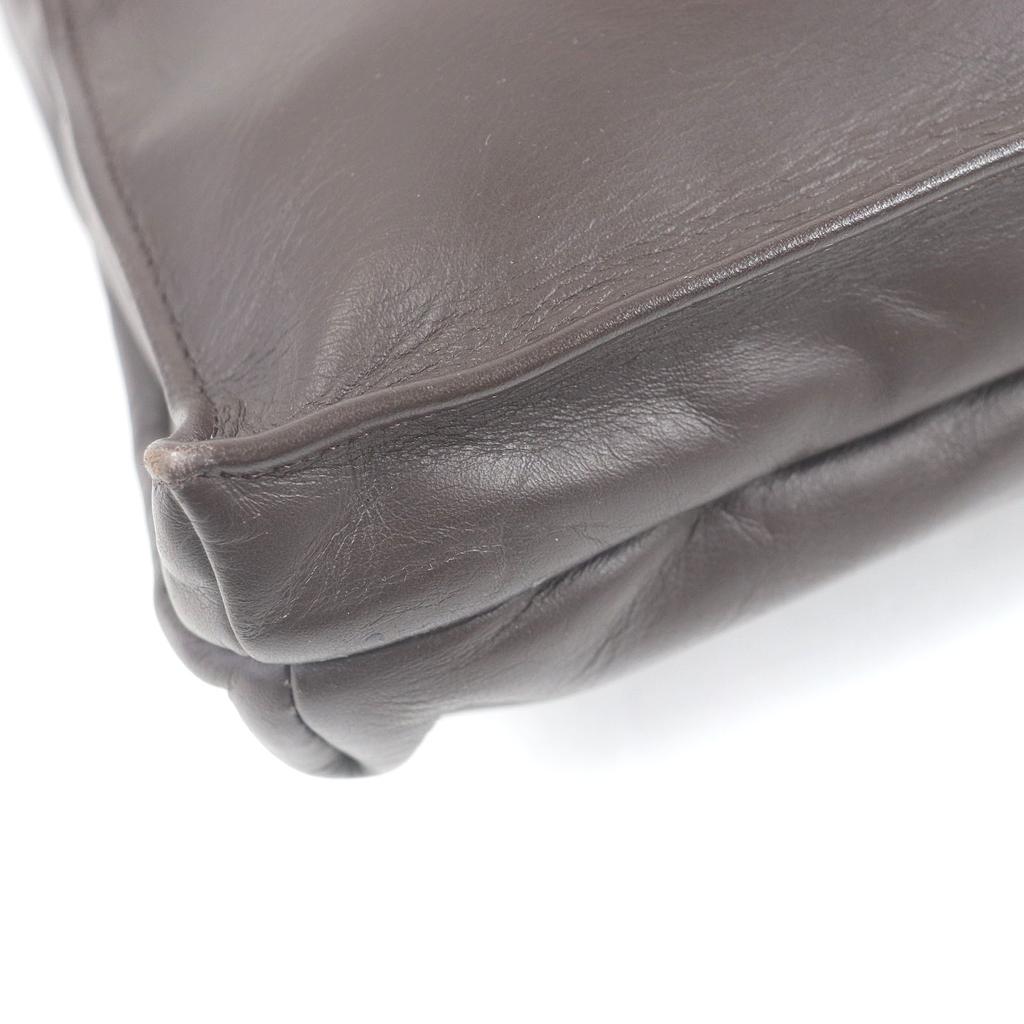 Porter Business Bag AROUND BRIEF CASE Briefcase Brown Leather Mens Used