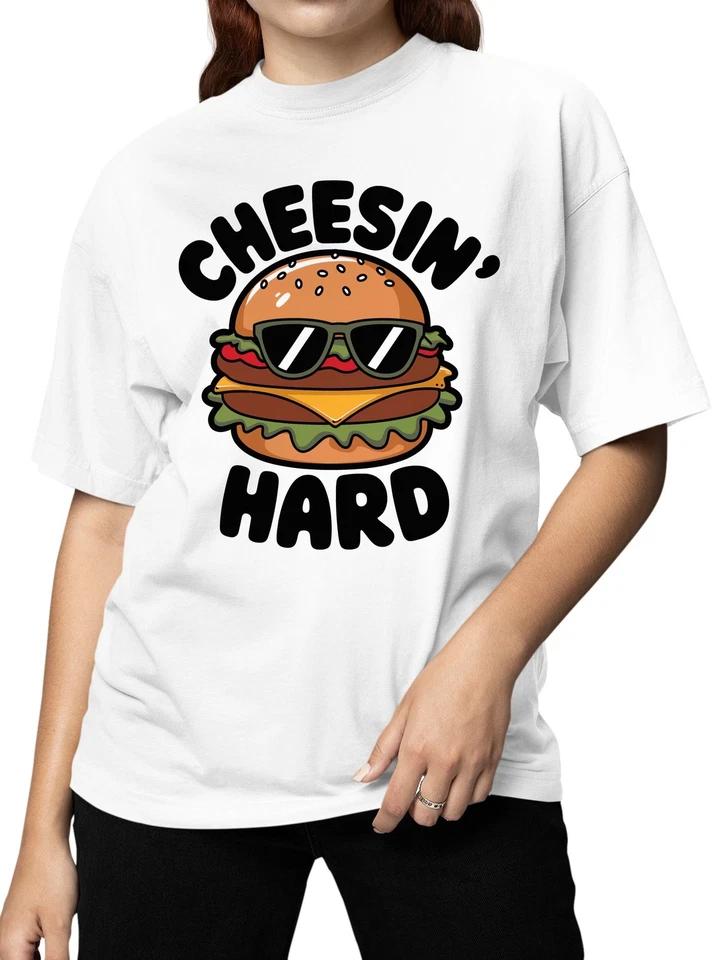 

Cheesin Hard Burger Fun Women s T-shirt 2XL
