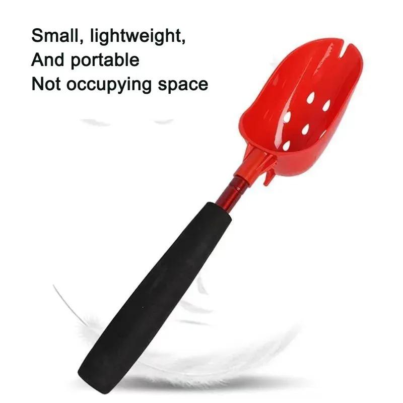 Bait Throwing Spoons Retractable Fish Bait Casting Scoop Lightweight Long Handle Non Slip Fishing Tackle Accessory