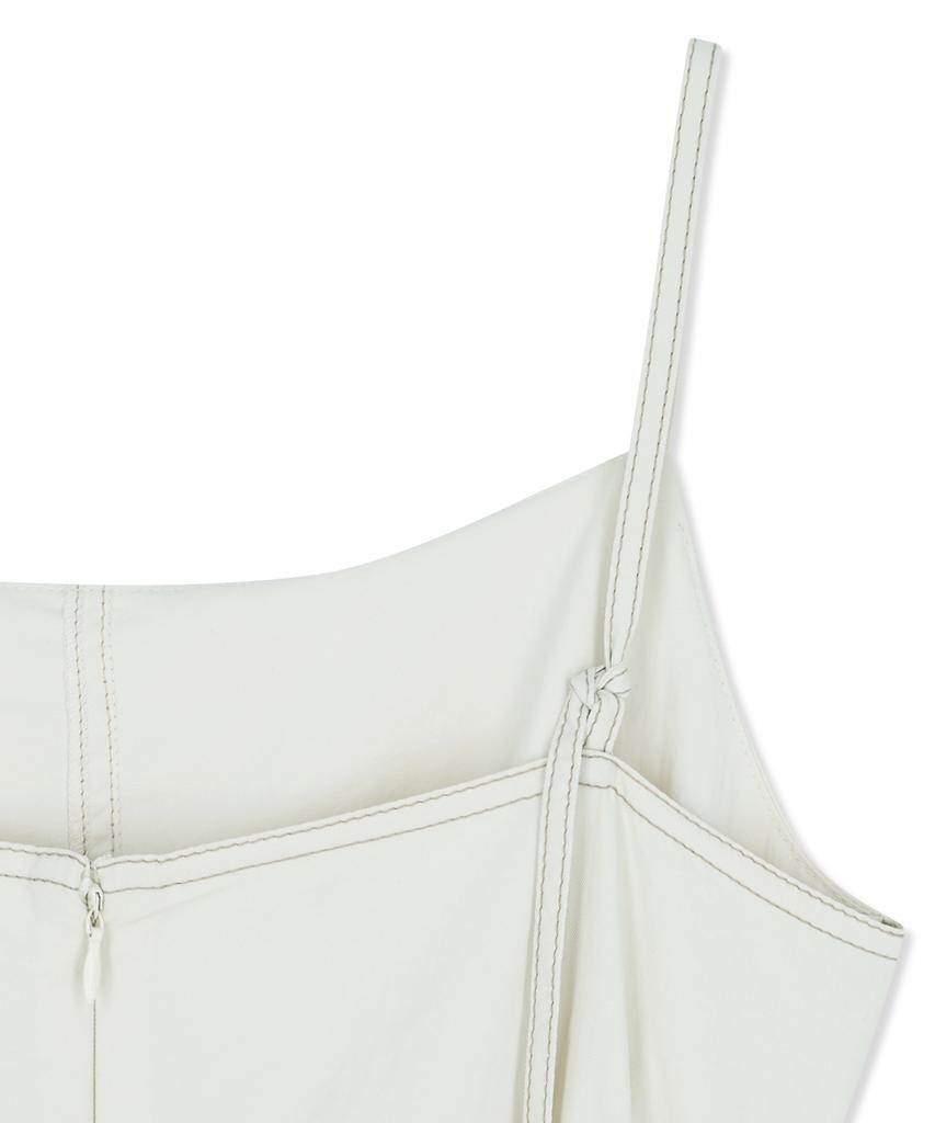 Mattengkim Sleeveless Wrap Dress In Cream