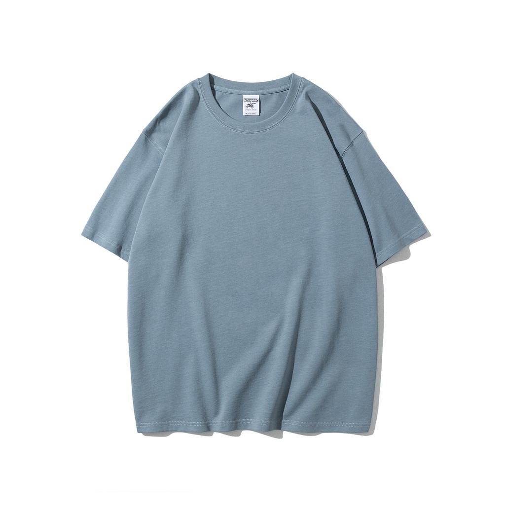 Herr sommar lös tung bomulls-t-shirt med tryckt design
