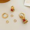 Retro Chinese-Style Enamel Drip Earrings: Versatile Light Luxury with Vintage Elegance