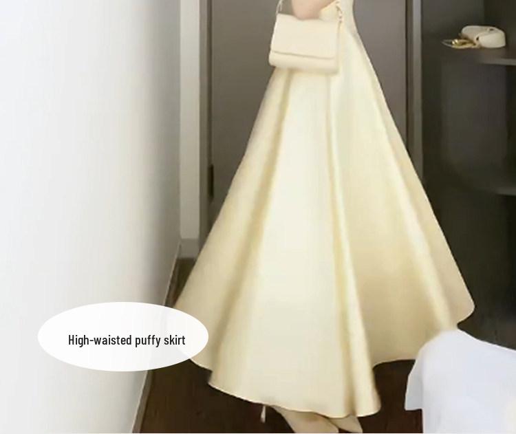 Yellow Petite Waist Spaghetti Strap Dress - Women's Slimming Spring/Summer 2026 Style