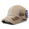 Distressed Baseball Cap Women Unisex Trendy Embroidered Letter Sun Visor Dad Hat