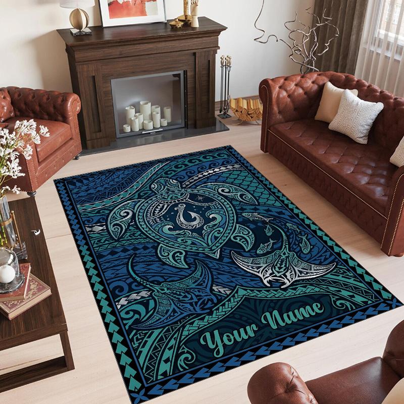 Tapete de Chão de Veludo Cristal Tema Sereia Nome Personalizado Texto Tapete Quente Decoração de Casa