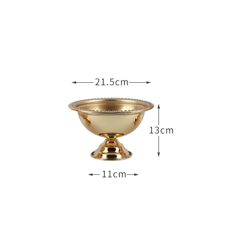 Gold-plated Metal Decorative Jar Wedding Props Wedding Ornaments Wrought Iron Candy Box Flower Arrangement Home Decoration