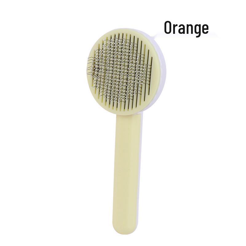 

Круглая самоочищающаяся расческа для массажа питомцев со стальными иглами для удаления колтунов As shown in the picture.