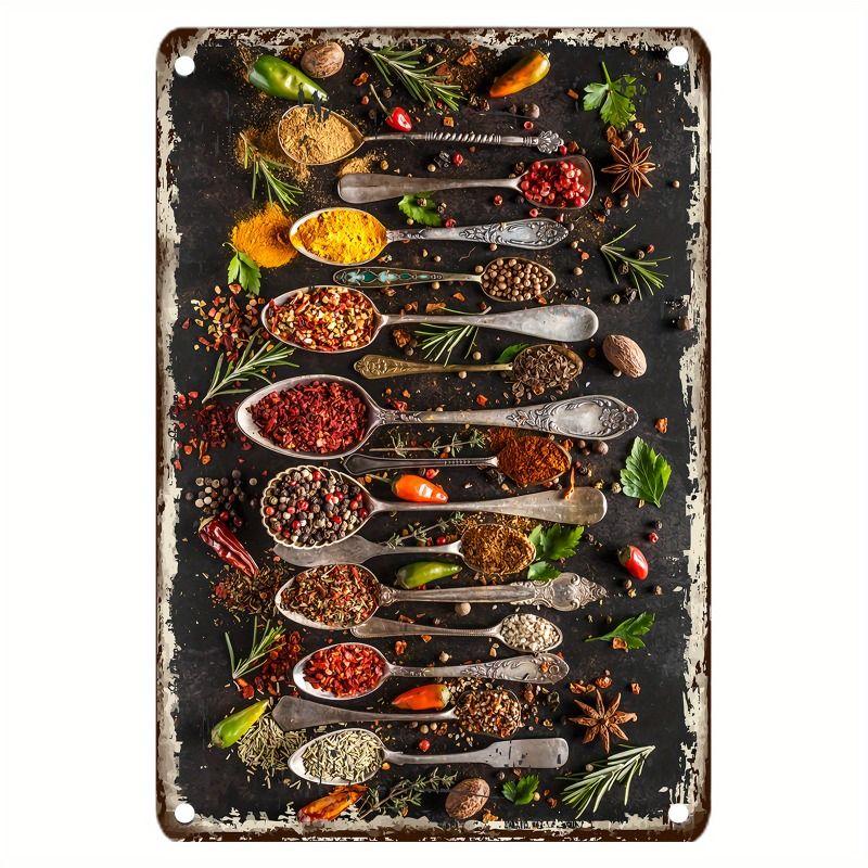 Retro Metal Tin Sign Spices Kitchen Bar Cafe Restaurant Wall Art Decor