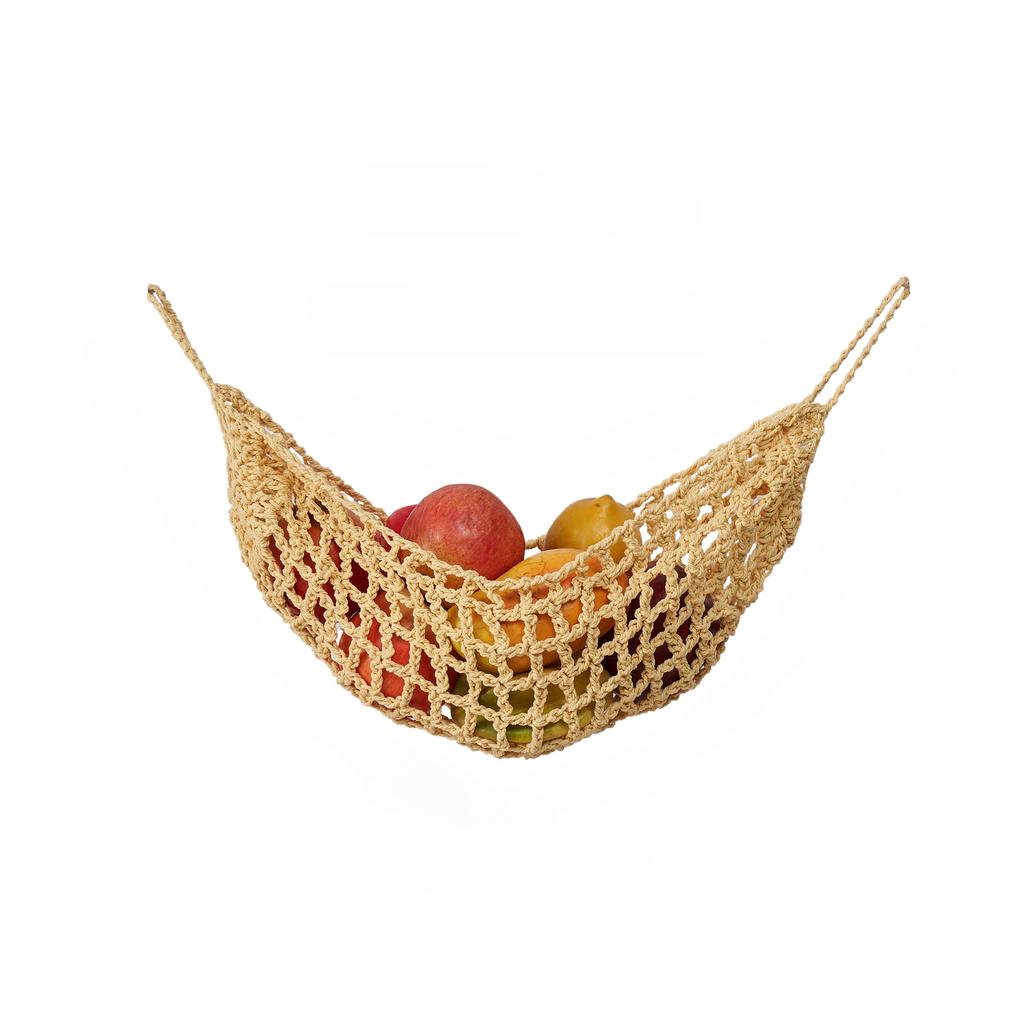 Hanging Fruit Hammock for Kitchen Under Cabinet Macrame Fruit Hammock Veggie Banana Hammock for Home Boat RV Vegetable