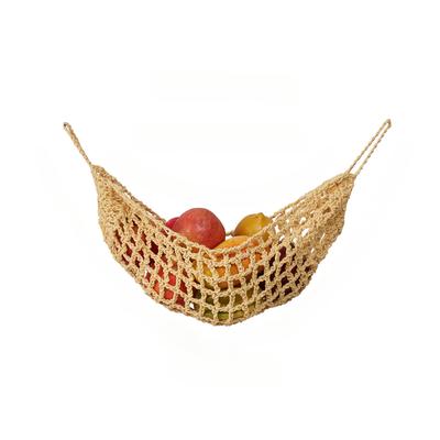Macrame Hanging Fruit Hammock - Under-Cabinet Kitchen Organizer for Fruits, Veggies & Bananas, Ideal for Home, Boat & RV