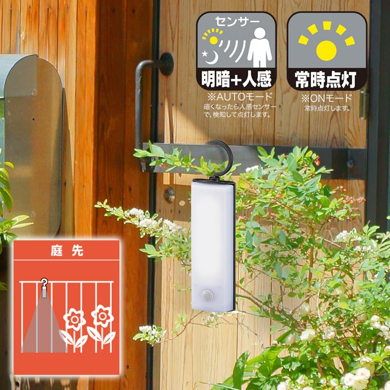 Lumină LED cu senzor cu cârlig OHM Electric, Funcționează pe baterii, Tip, LS-B60JF-4, 06-0145