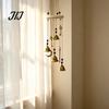 Crescent Moon Star Wall Art Witch Bell Wind Chime with Keys, Vintage Outside Hanging Chime, Small Metal Pendant Handmade Decorative for Patio,